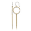 Stainless Steel Gold-Tone Polished Textured Drop Dangle Earrings for Women