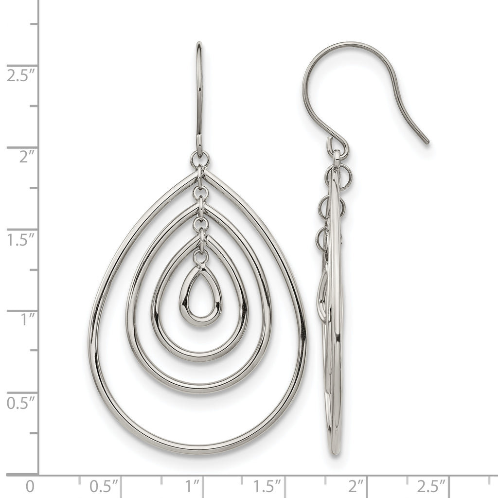 Stainless Steel Polished Drop Dangle Earrings for Women