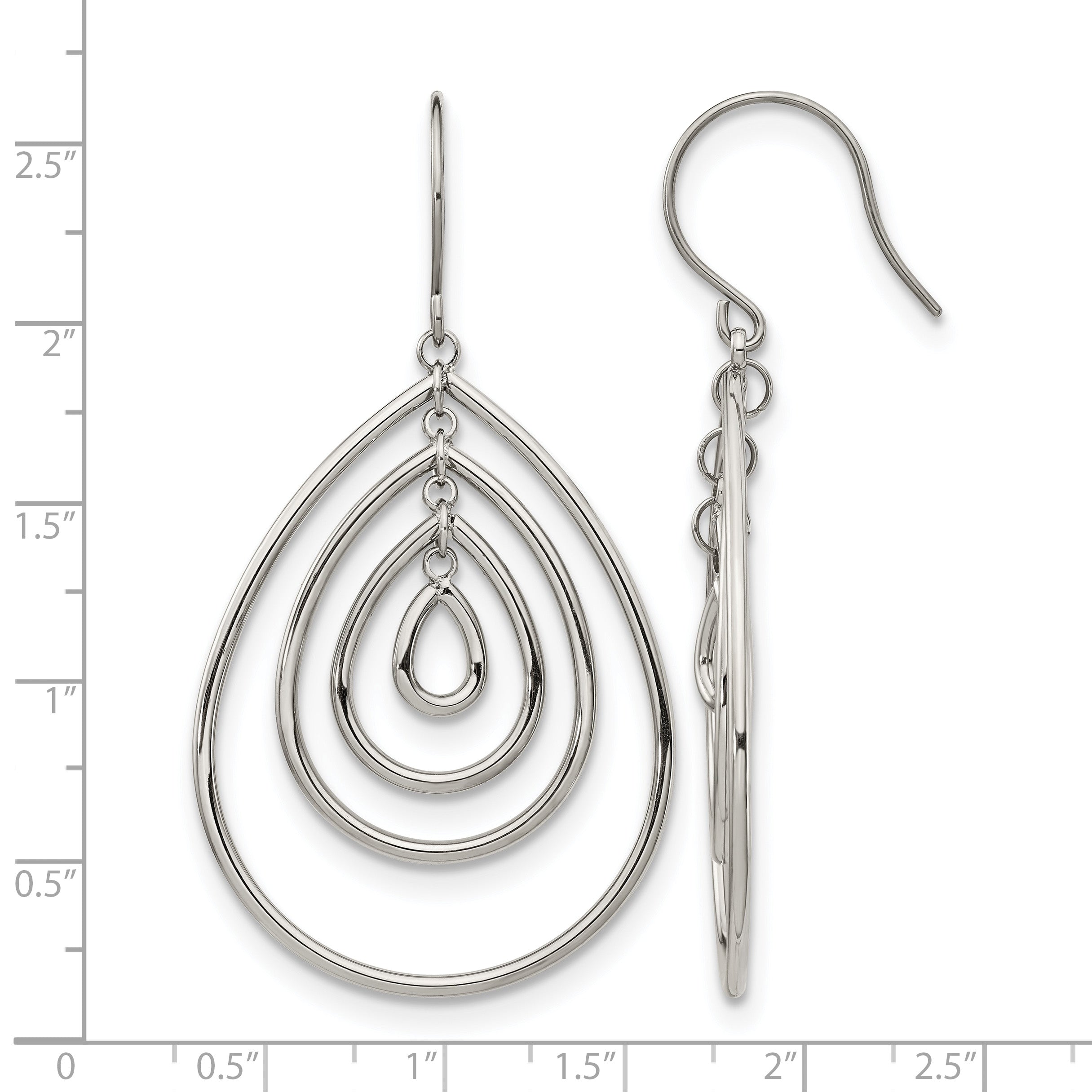 Stainless Steel Polished Drop Dangle Earrings for Women