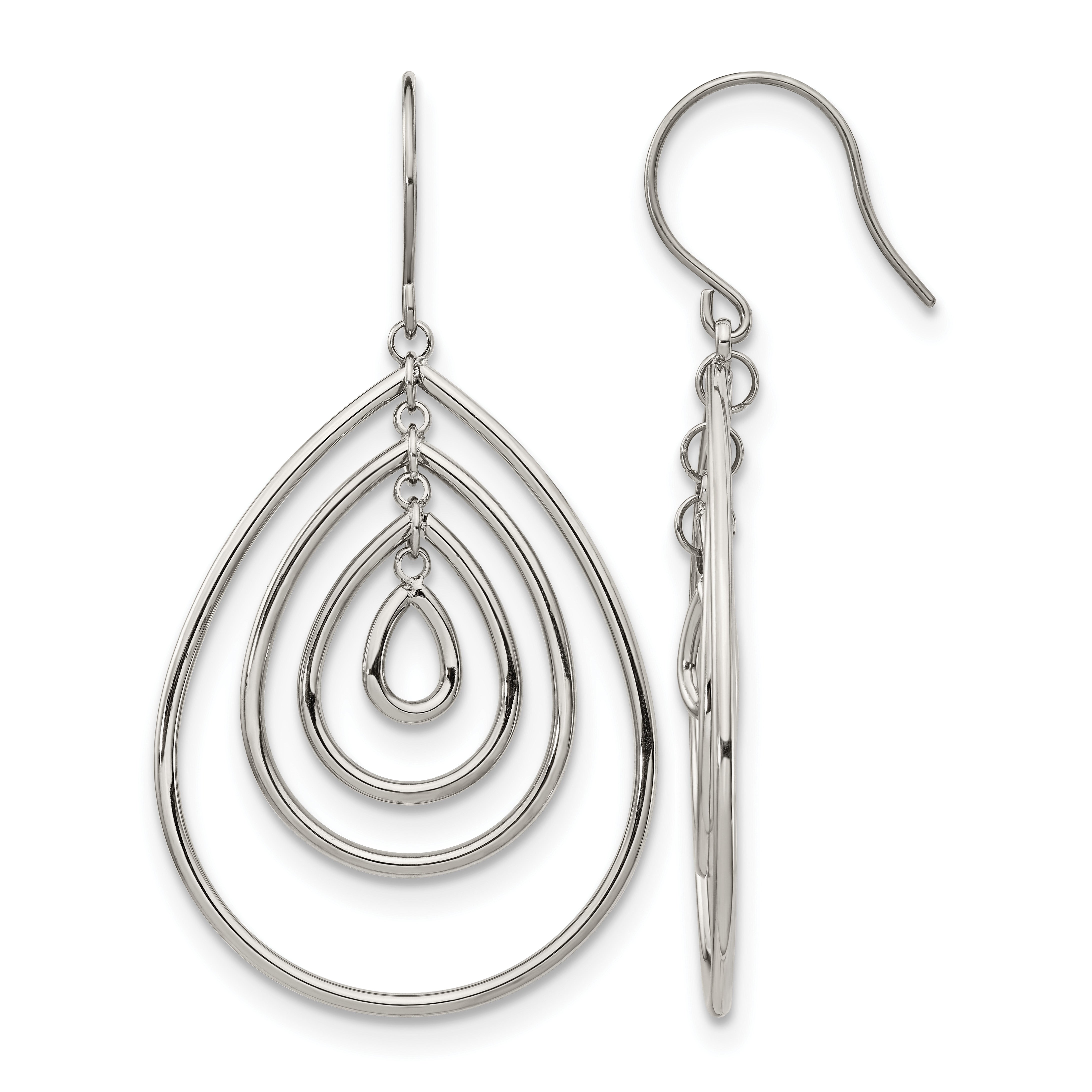 Stainless Steel Polished Drop Dangle Earrings for Women Main image