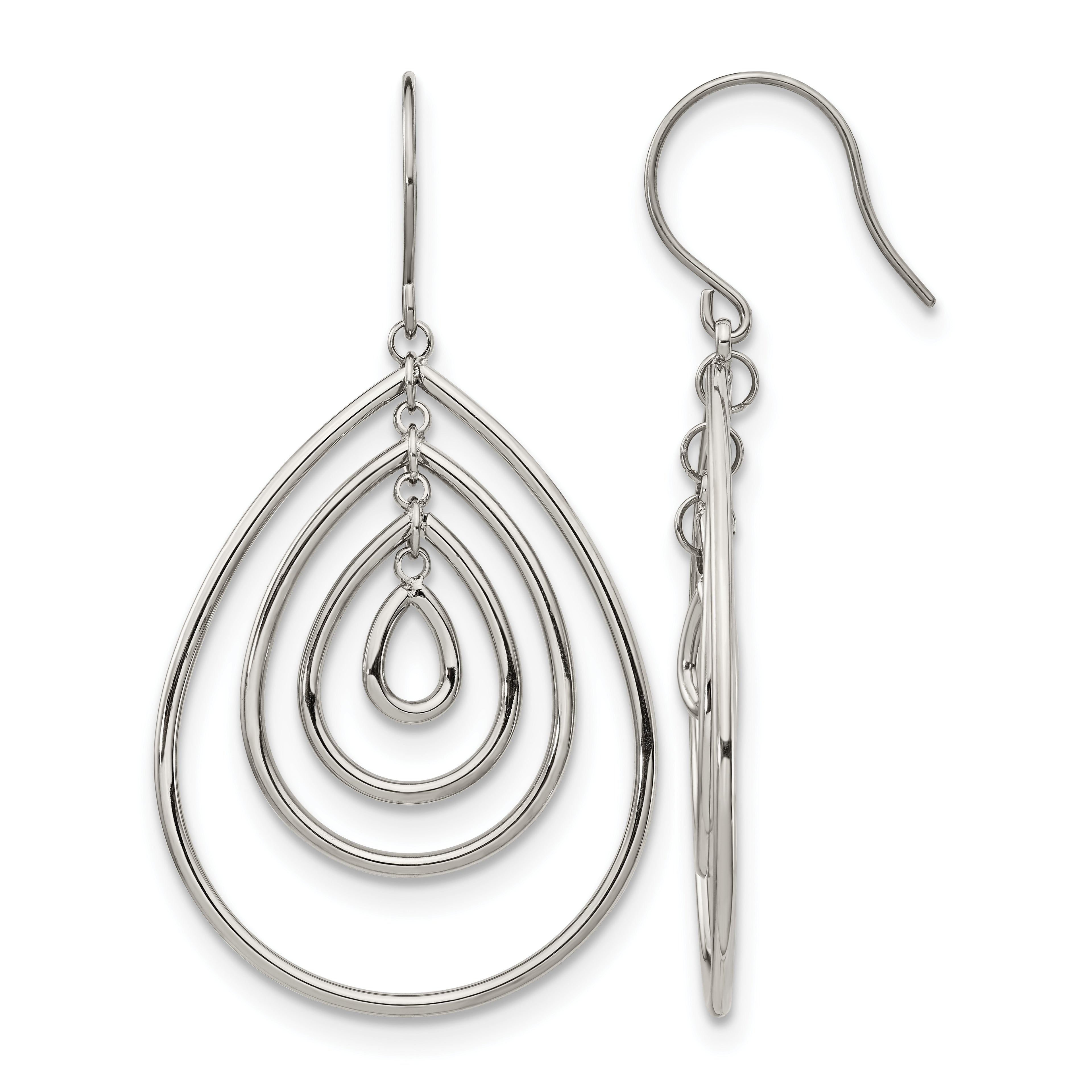 Stainless Steel Polished Drop Dangle Earrings for Women
