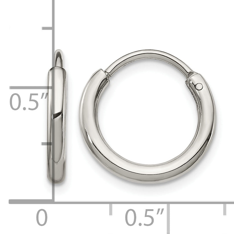 Stainless Steel Polished Endless Hoop Earrings for Women