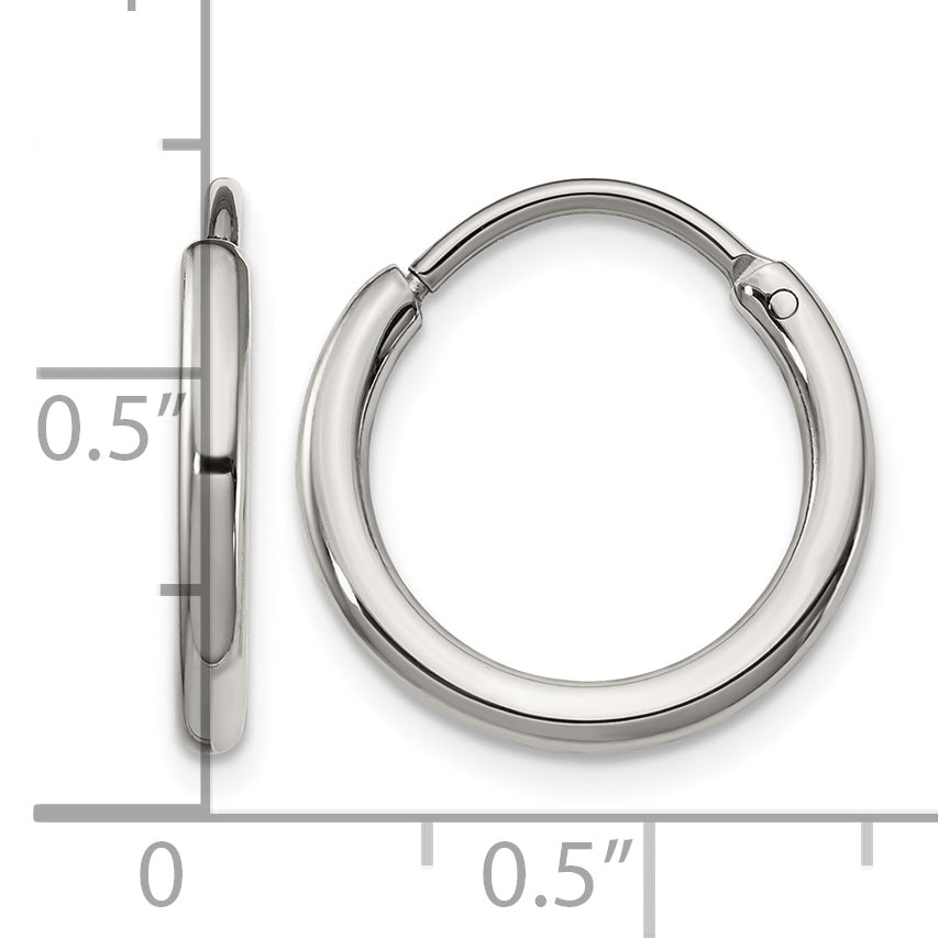 Stainless Steel Polished Endless Hoop Earrings for Women
