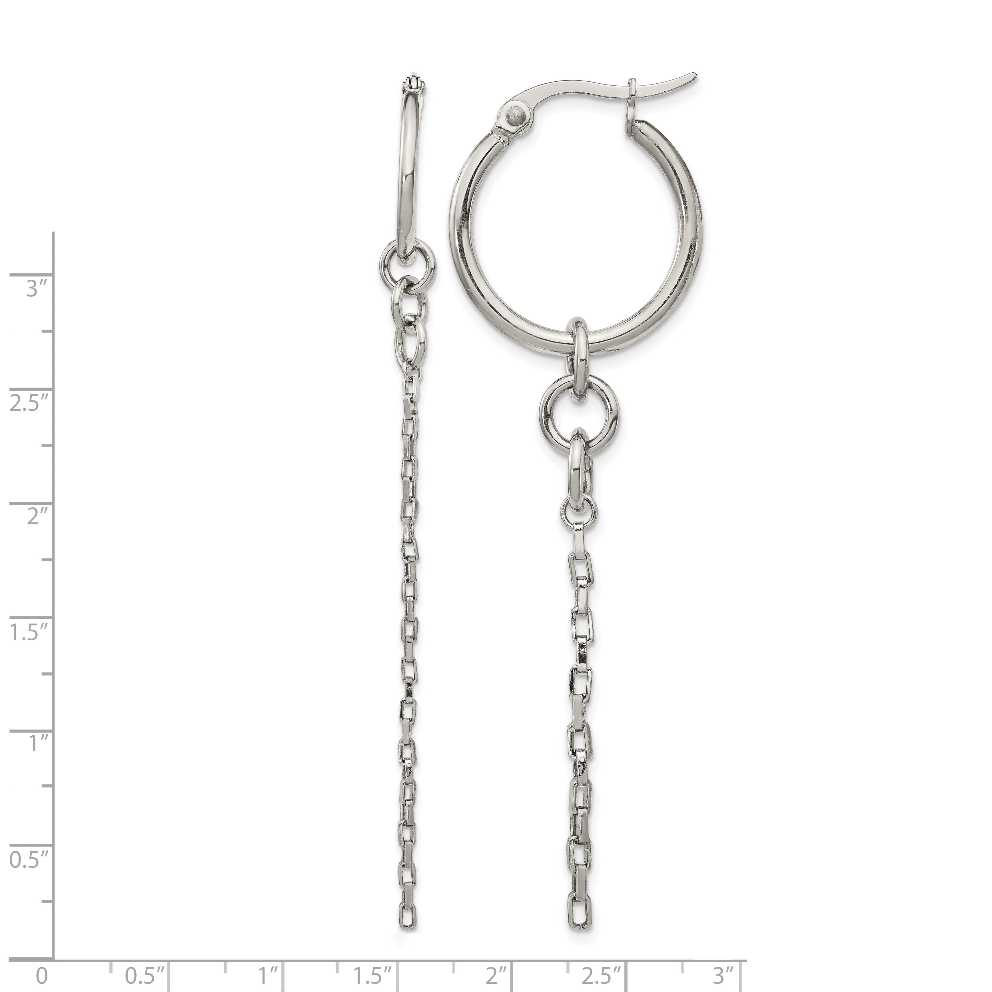 Stainless Steel Polished Drop Dangle Earrings for Women