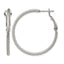 Stainless Steel Polished Textured Hoop Earrings for Women