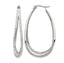 Stainless Steel Polished Twisted Crystal In & Out Hoop Earrings for Women
