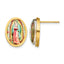 Stainless Steel Gold-Tone Enamel Polished Button Earrings for Women