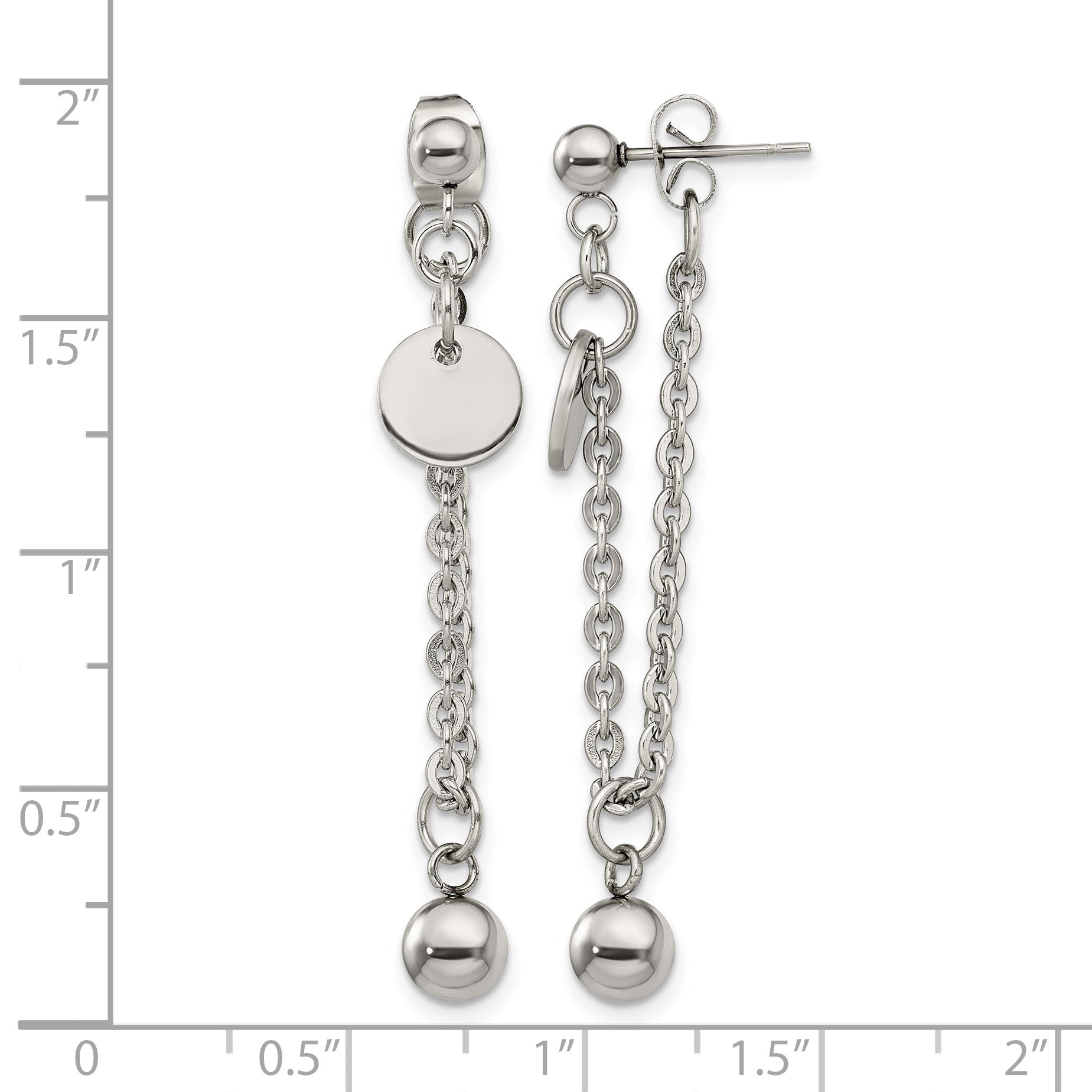 Stainless Steel Polished Drop Dangle Earrings for Women