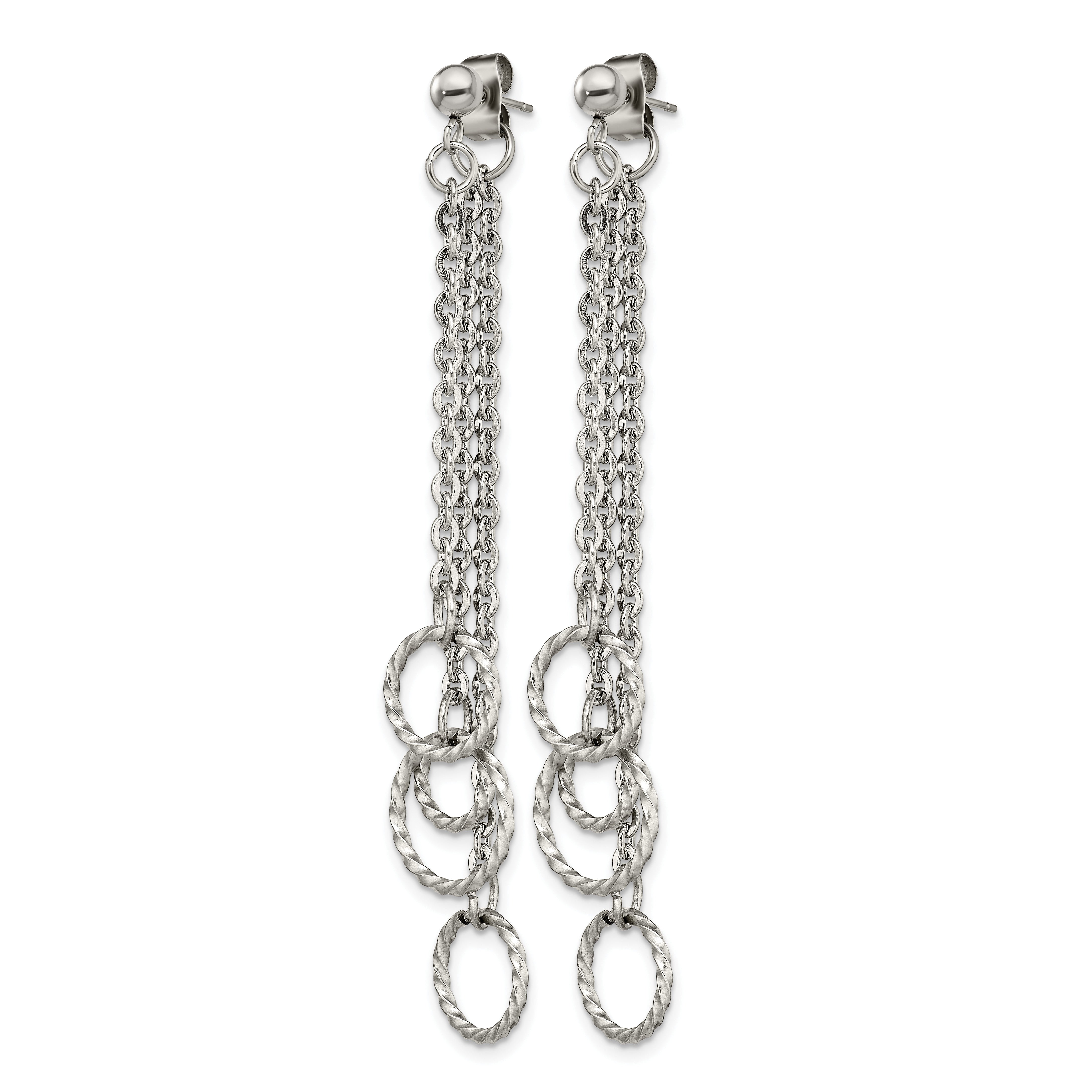 Stainless Steel Polished Drop Dangle Earrings for Women Secondary image