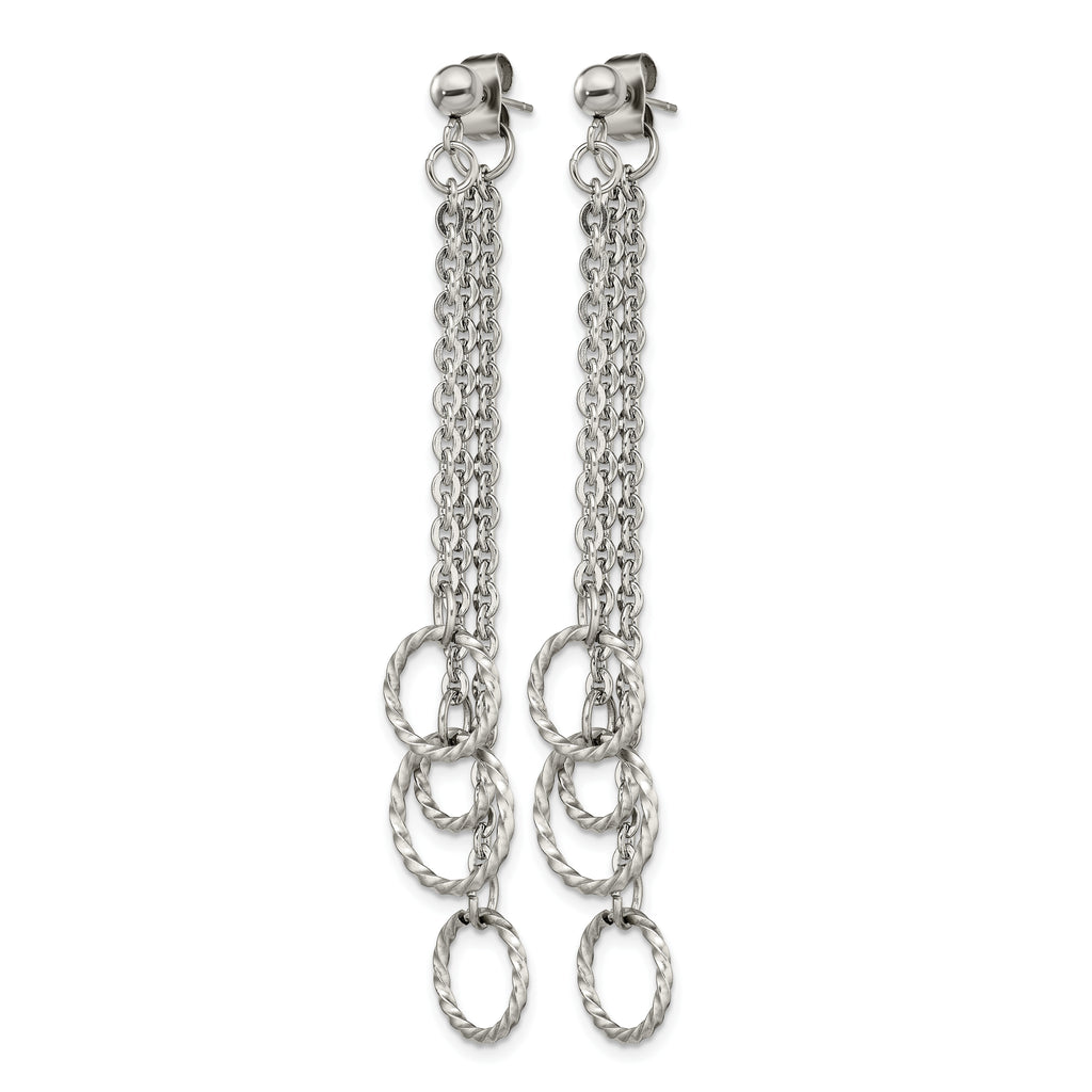 Stainless Steel Polished Drop Dangle Earrings for Women