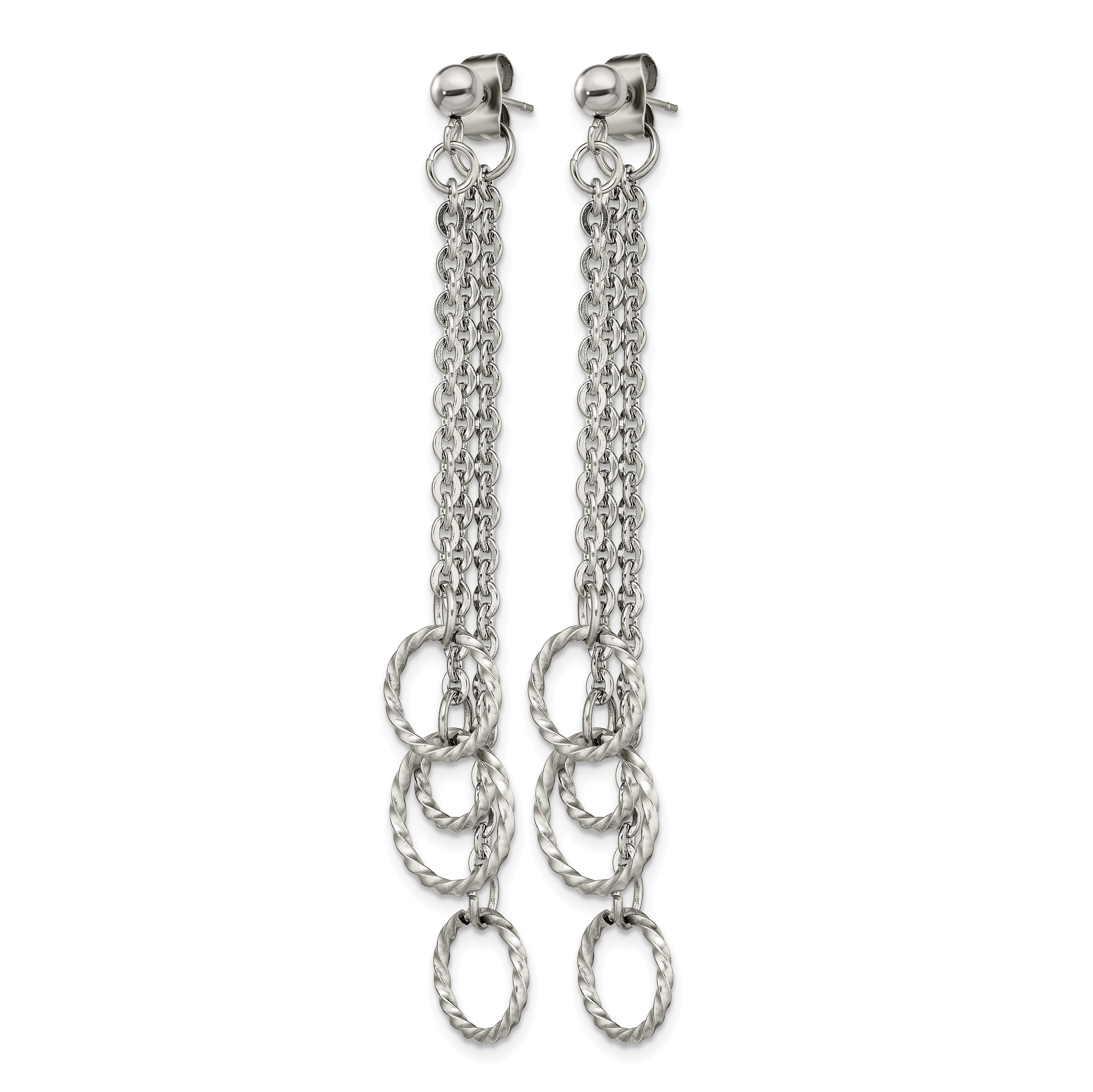 Stainless Steel Polished Drop Dangle Earrings for Women