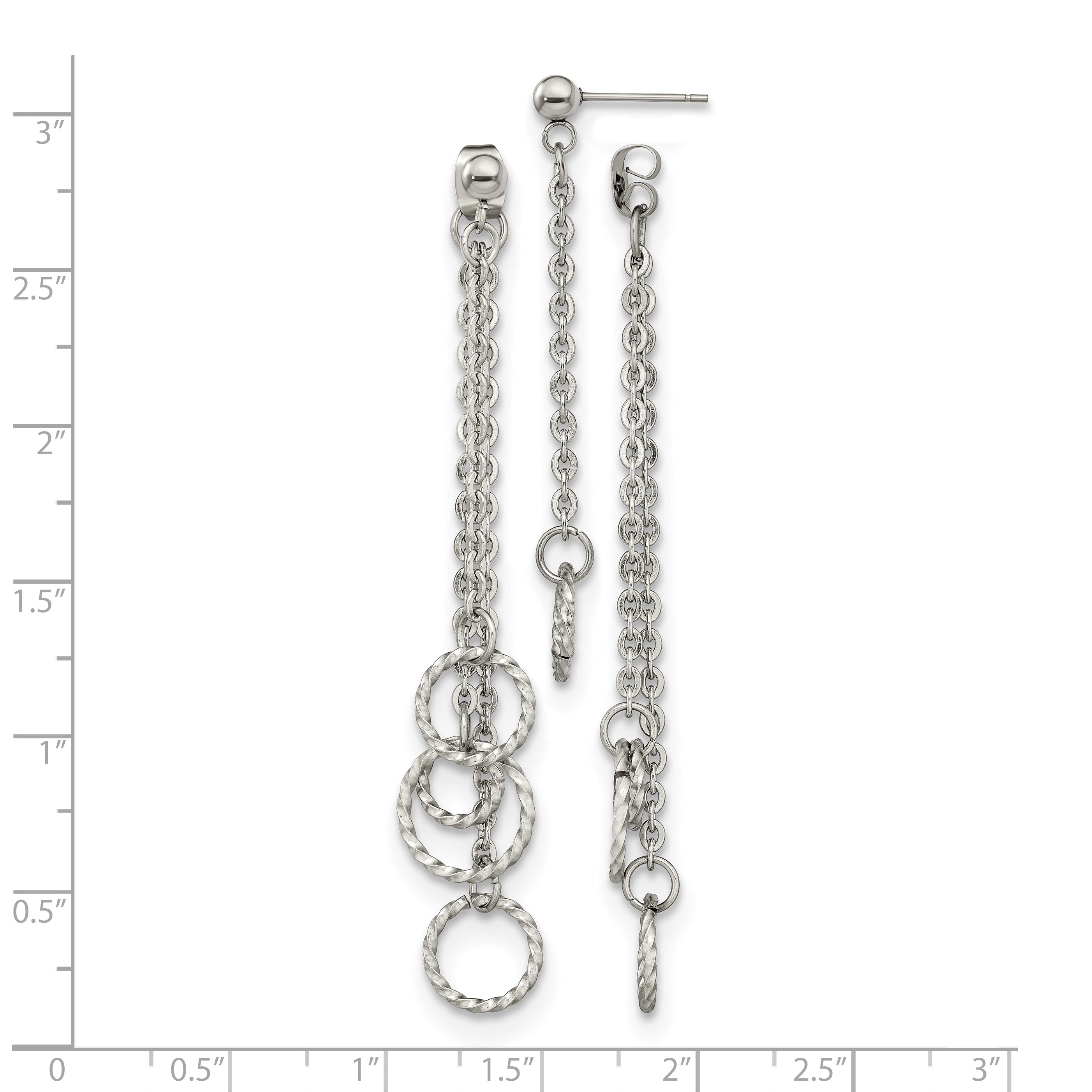 Stainless Steel Polished Drop Dangle Earrings for Women