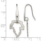 Stainless Steel Polished Leaf Drop Dangle Earrings for Women