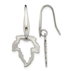 Stainless Steel Polished Leaf Drop Dangle Earrings for Women
