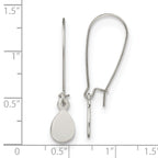 Chisel Stainless Steel Polished Teardrop Dangle Kidney Wire Earrings