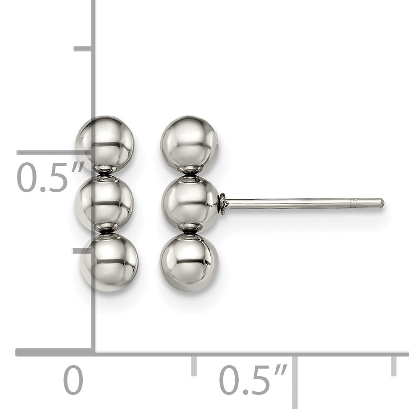 Stainless Steel Polished Ball Earrings for Women