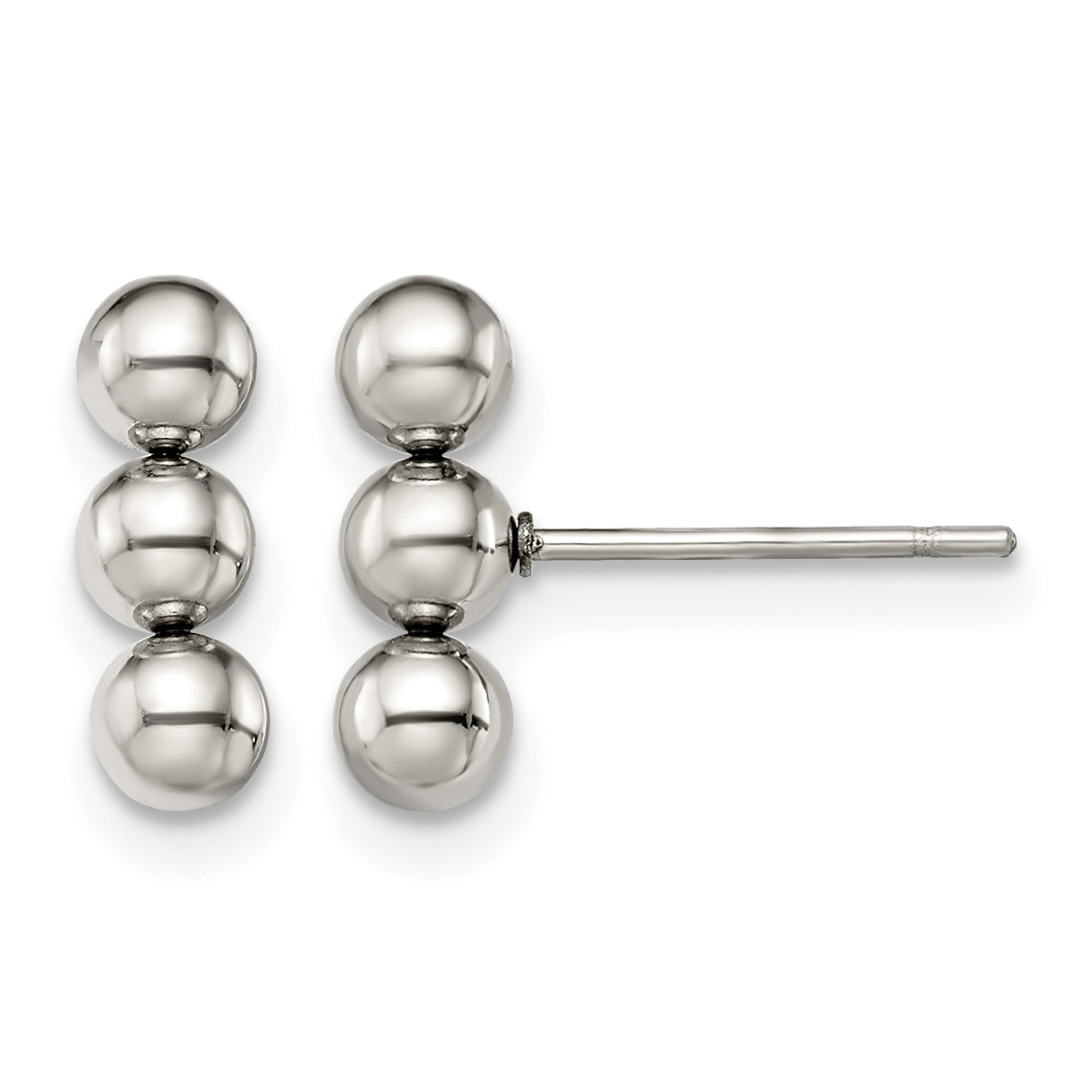 Stainless Steel Polished Ball Earrings for Women Main image