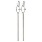 Stainless Steel Polished Lab-Created Crystal Drop Dangle Earrings for Women