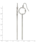 Stainless Steel Polished Lab-Created Crystal Drop Dangle Earrings for Women