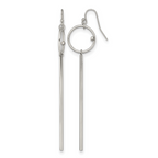 Stainless Steel Polished Lab-Created Crystal Drop Dangle Earrings for Women
