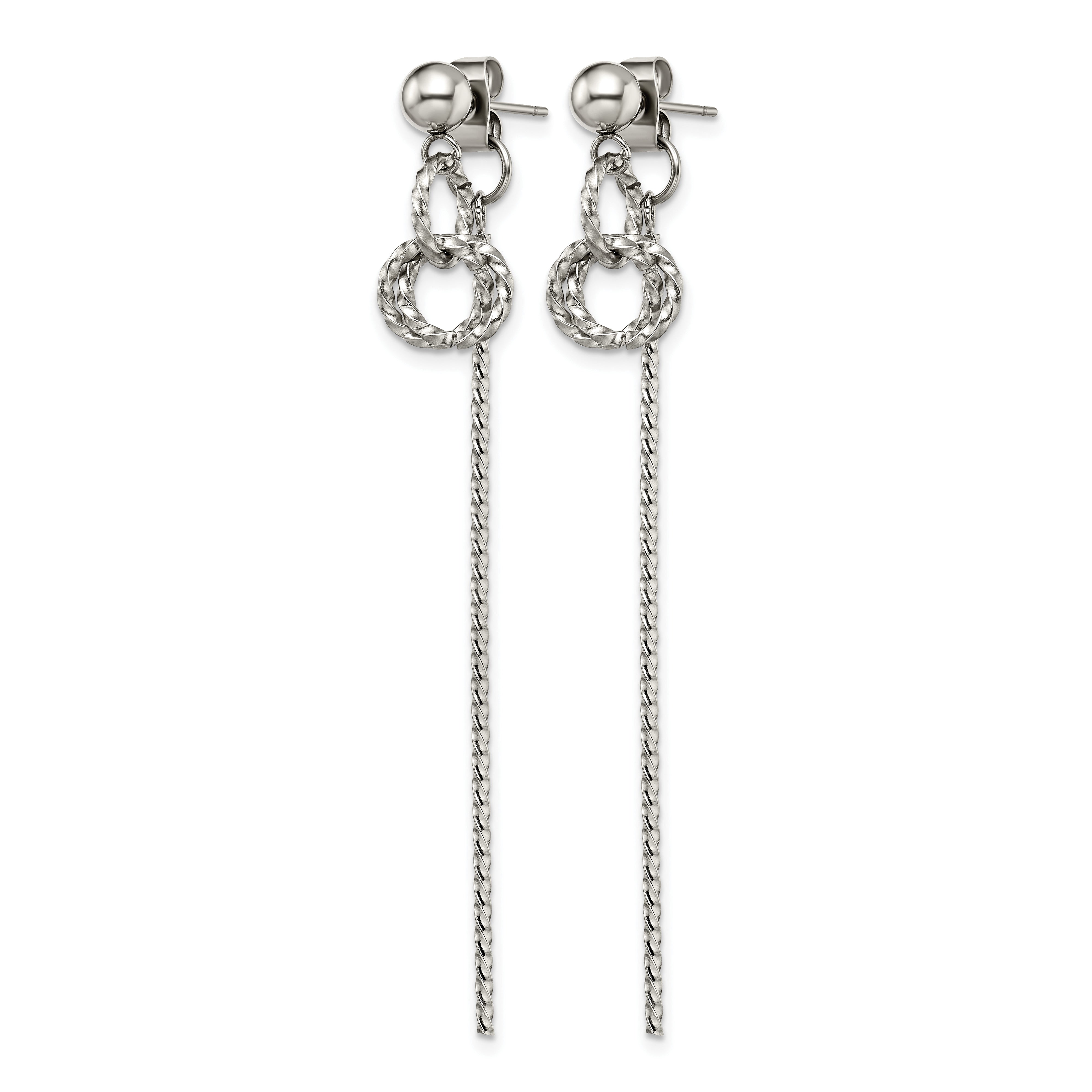 Stainless Steel Polished Twisted Drop Dangle Earrings for Women Secondary image