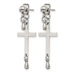 Stainless Steel Polished Cross Drop Dangle Earrings for Women