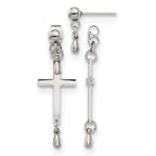 Stainless Steel Polished Cross Drop Dangle Earrings for Women