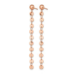 Stainless Steel Rose Gold-Tone Polished Drop Dangle Earrings for Women
