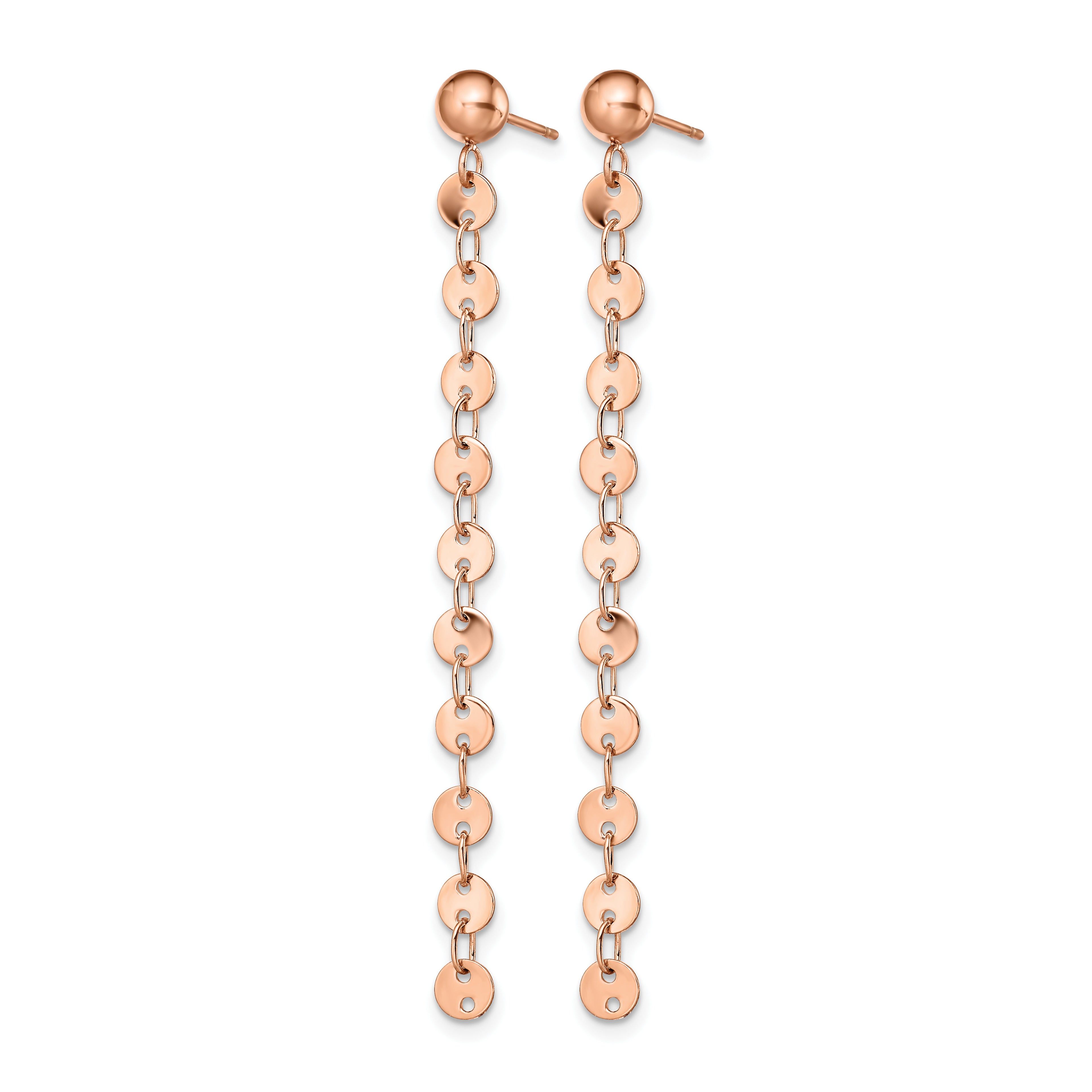Stainless Steel Rose Gold-Tone Polished Drop Dangle Earrings for Women