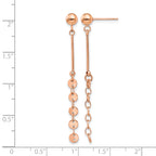 Stainless Steel Rose Gold-Tone Polished Drop Dangle Earrings for Women