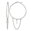 Stainless Steel Polished Cross Hoop Earrings for Women