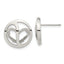 Stainless Steel Polished Heart Cubic Zirconia Button Earrings for Women
