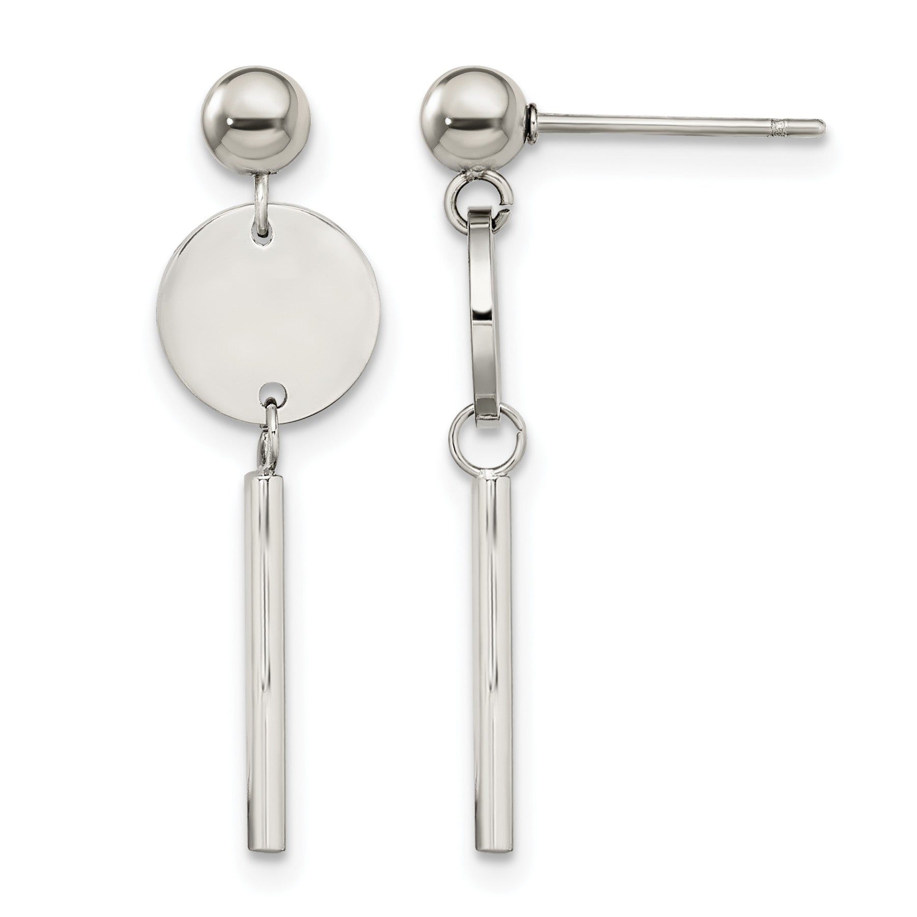 Stainless Steel Polished Drop Dangle Earrings for Women