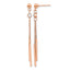 Stainless Steel Rose Gold-Tone Polished Lab-Created Crystal Drop Dangle Earrings for Women