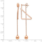 Stainless Steel Rose Gold-Tone Polished Drop Dangle Earrings for Women