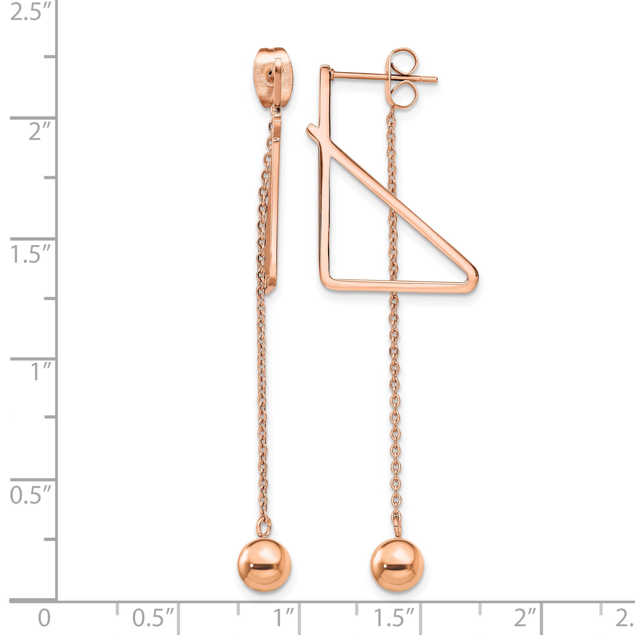 Stainless Steel Rose Gold-Tone Polished Drop Dangle Earrings for Women