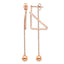Stainless Steel Rose Gold-Tone Polished Drop Dangle Earrings for Women