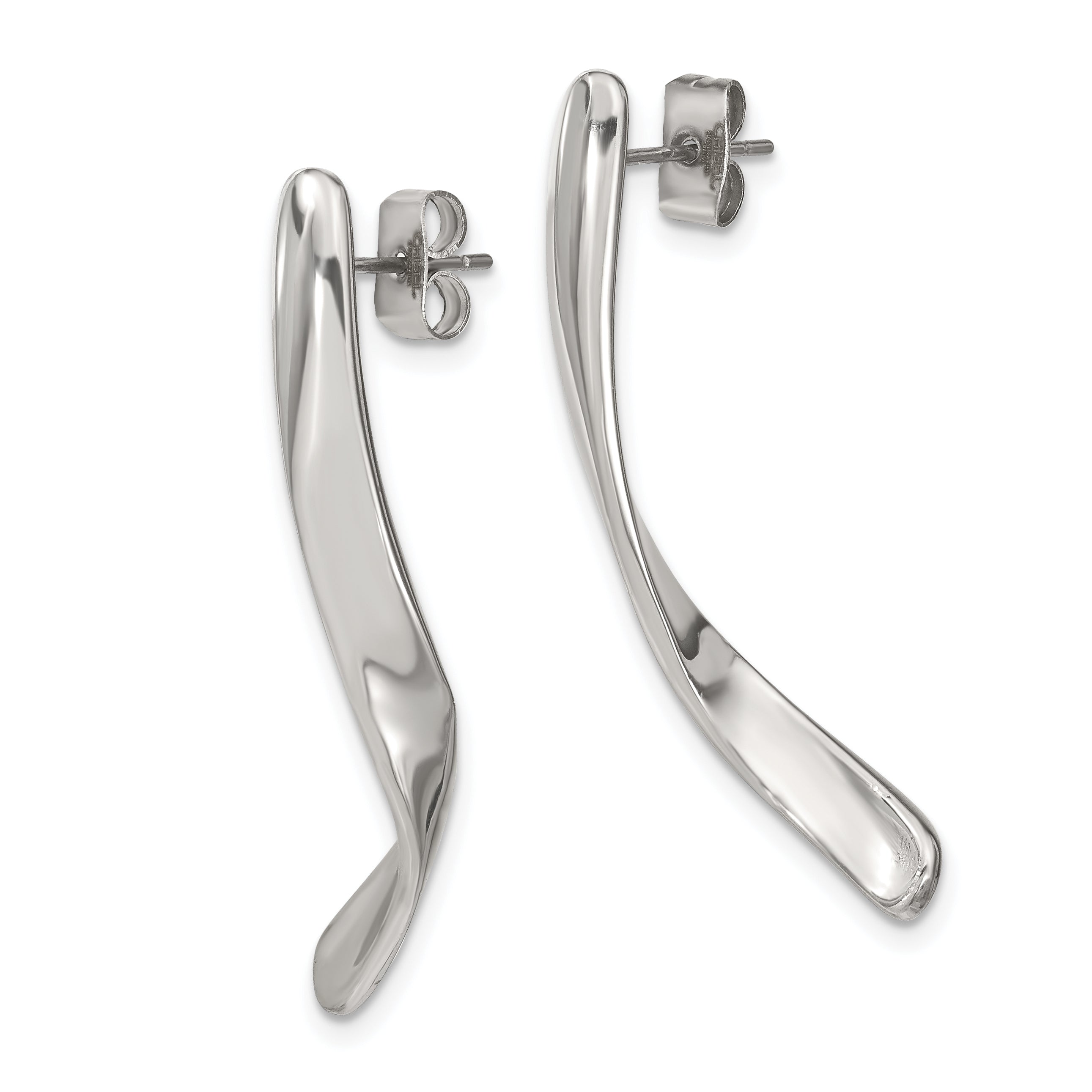 Chisel Stainless Steel Polished Twisted Post Earrings
