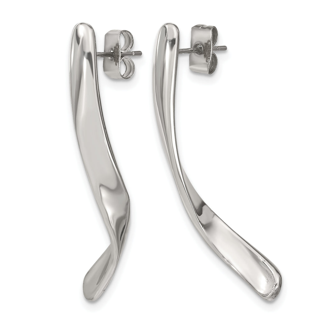 Stainless Steel Polished Twisted Drop Dangle Earrings for Women