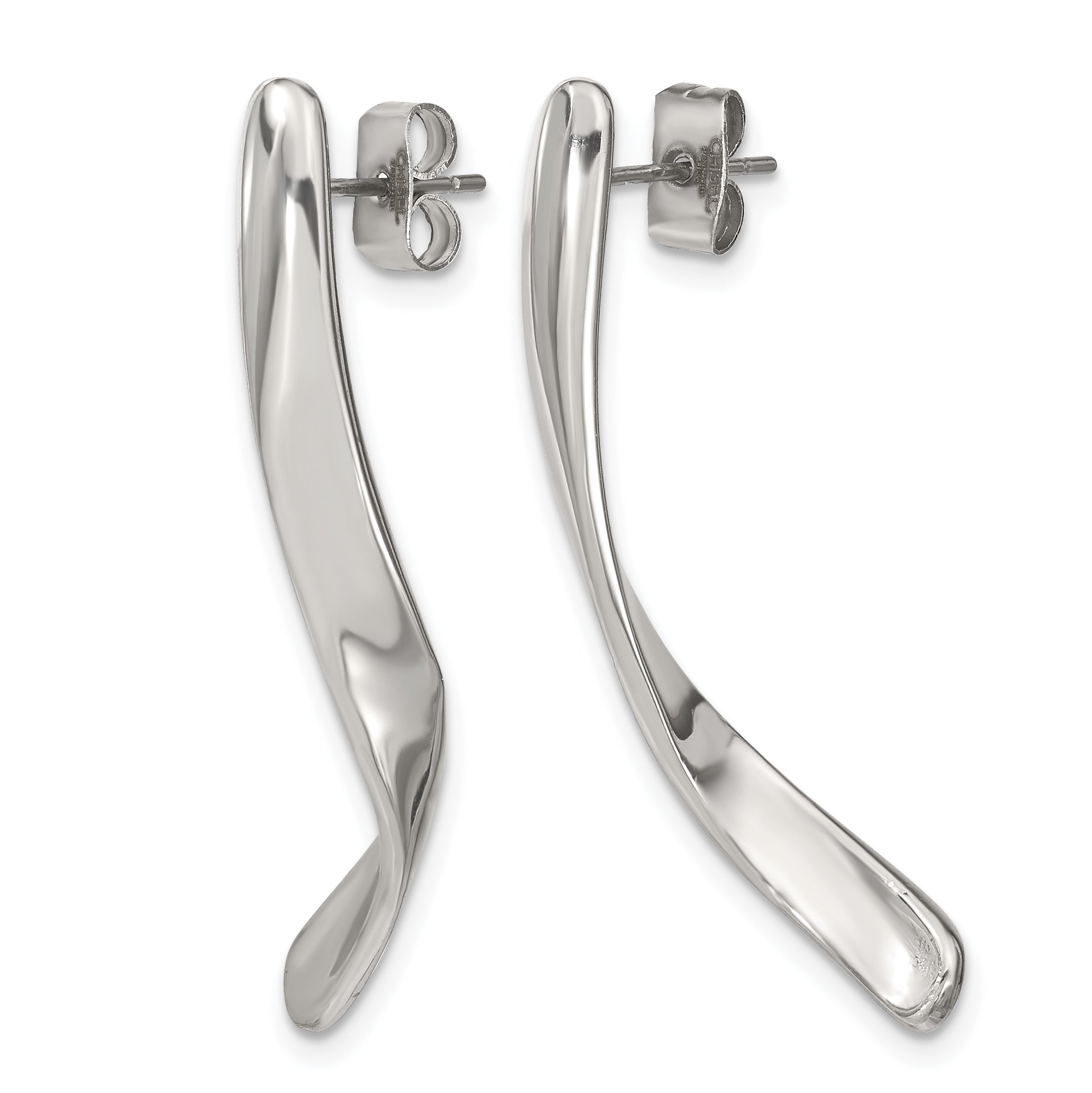 Stainless Steel Polished Twisted Drop Dangle Earrings for Women