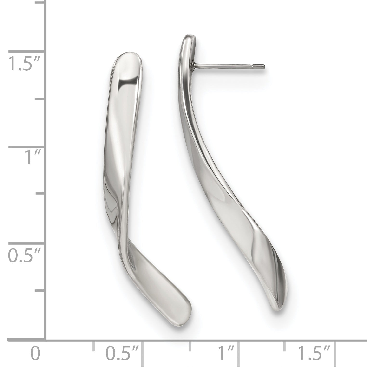 Chisel Stainless Steel Polished Twisted Post Earrings