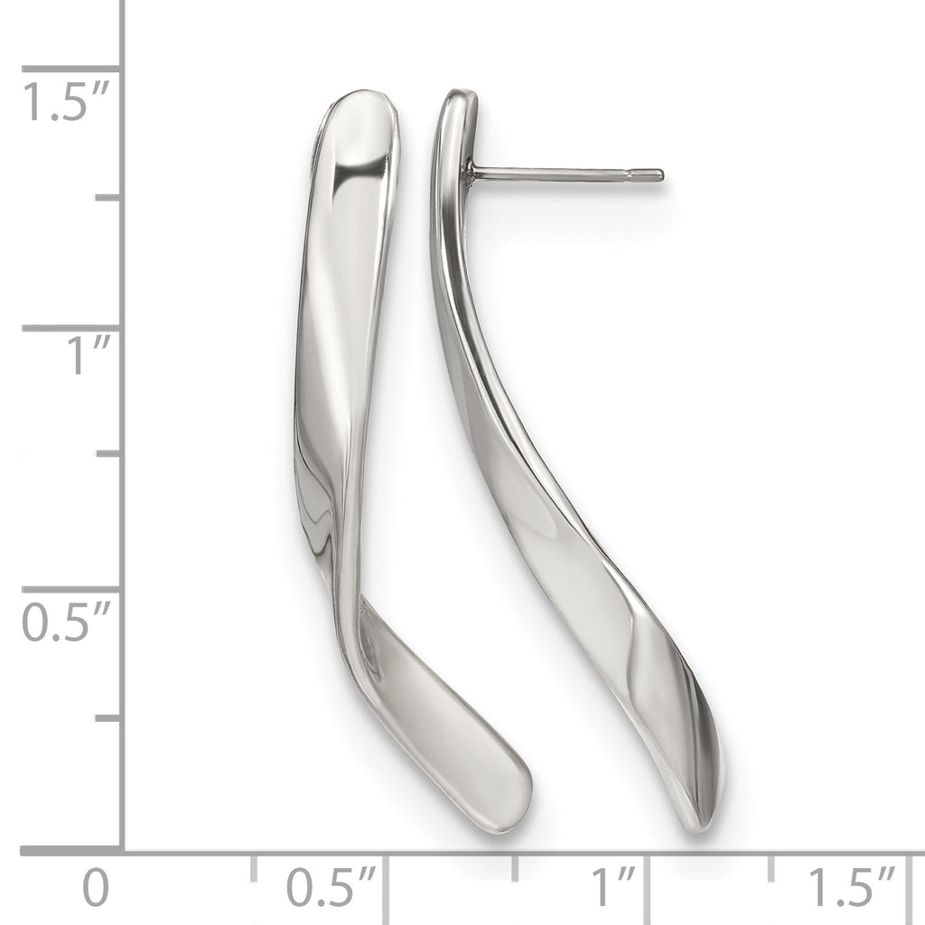 Stainless Steel Polished Twisted Drop Dangle Earrings for Women