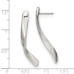 Chisel Stainless Steel Polished Twisted Post Earrings