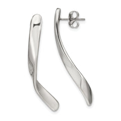 Chisel Stainless Steel Polished Twisted Post Earrings