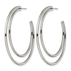 Stainless Steel Polished C-Hoop Earrings for Women