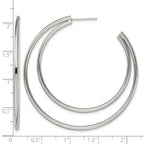Stainless Steel Polished C-Hoop Earrings for Women