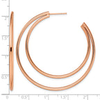 Stainless Steel Rose Gold-Tone Polished C-Hoop Earrings for Women