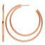 Stainless Steel Rose Gold-Tone Polished C-Hoop Earrings for Women
