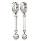 Stainless Steel Polished Hinged Huggie Hoop Earrings for Women