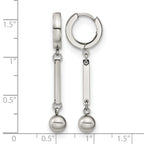Stainless Steel Polished Hinged Huggie Hoop Earrings for Women
